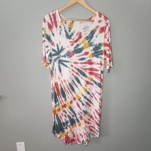 Torrid NWOT Tye Dye Midi Dress Plus Size 1X Womens Super Soft Knits Stretch